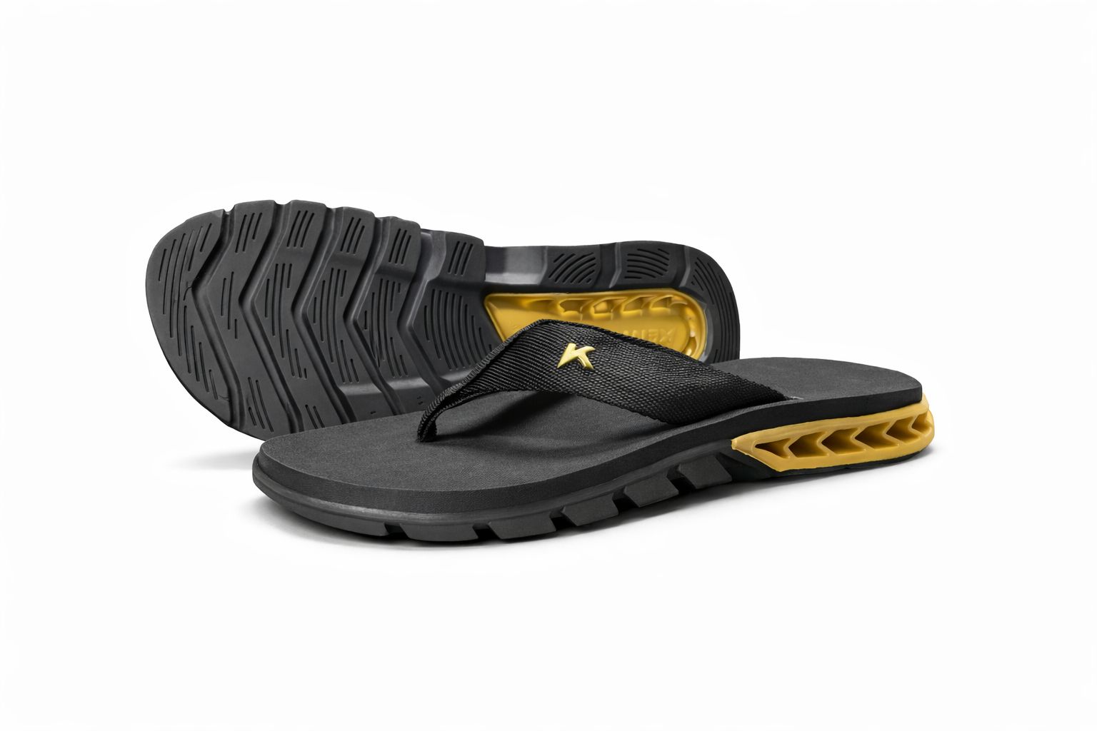 Chinelo Sandália Kenner Preto / Dourado