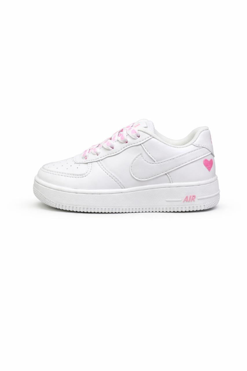 Nike Air Force de Coração Rosa Infantil