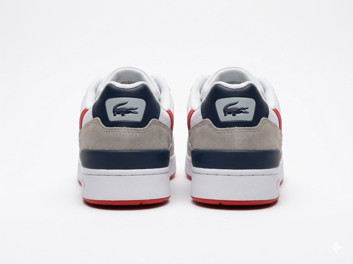 Sapatênis Lacoste Branco Vermelho Cinza